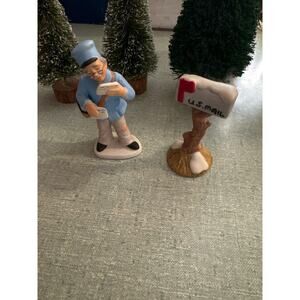 Vintage Lefton COLONIAL VILLAGE Frank Pendergast & Mailbox #07776 + 078229